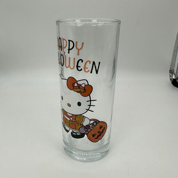 Hello Kitty Halloween Drinking Glasses Glassware Set of 4 Pumpkin Spider Cat New - Picture 13 of 13